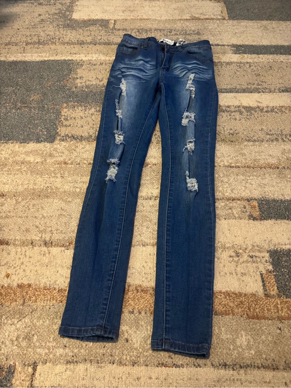 Dark Blue Distressed Women's Jeans